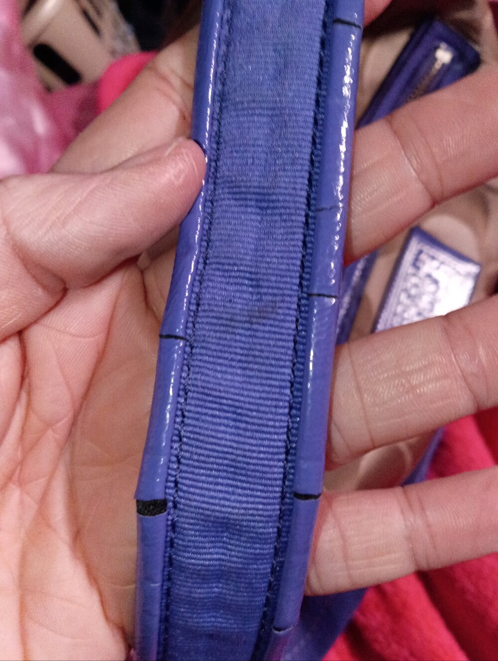 Coach Poppy Tan and Purple Signature Hobo Bag with Purple Trim - Picture 3 of 8
